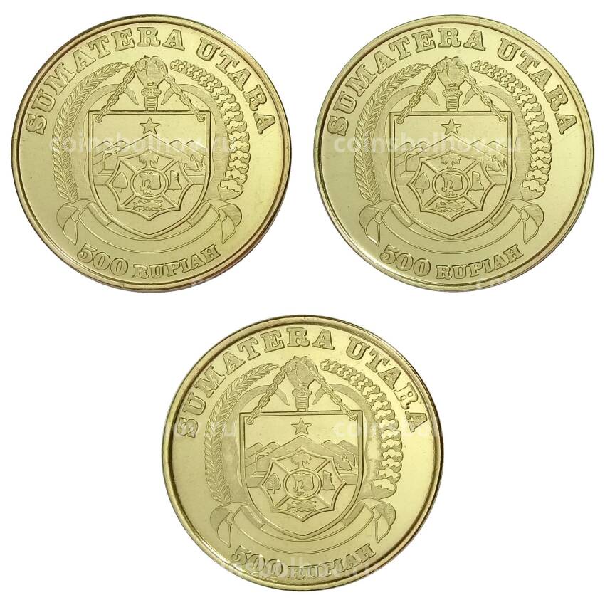 Набор монет 500 рупий 2019 года Северная Суматра (Индонезия) — Жуки (вид 2)