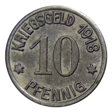 Монета 10 пфеннигов 1918 года Германия — Нотгельд — Кобленц (реверс)