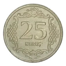 Монета 25 куруш 2013 года Турция (аверс)