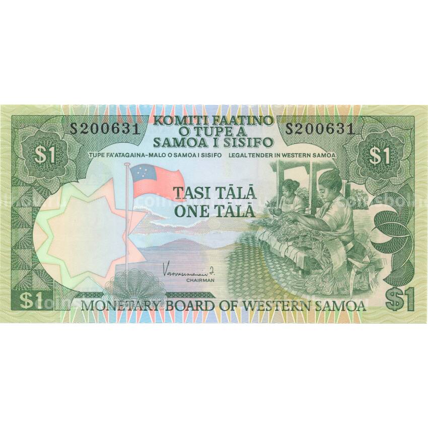 Банкнота 1 тала 1980 года Западное Самоа