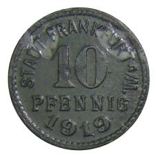 Монета 10 пфеннигов 1919 года Германия — Нотгельд — Франкфурт на Майне (аверс)