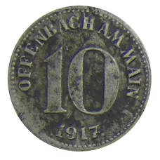 Монета 10 пфеннигов 1917 года Германия — Нотгельд — Оффенбах на Майне (аверс)