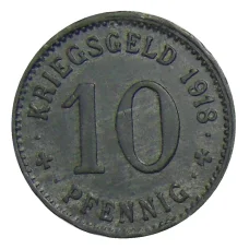 Монета 10 пфеннигов 1918 года Германия — Нотгельд — Хаген (реверс)