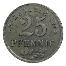 Монета 25 пфеннигов 1918 года Германия — Нотгельд — Хаттинген (аверс)