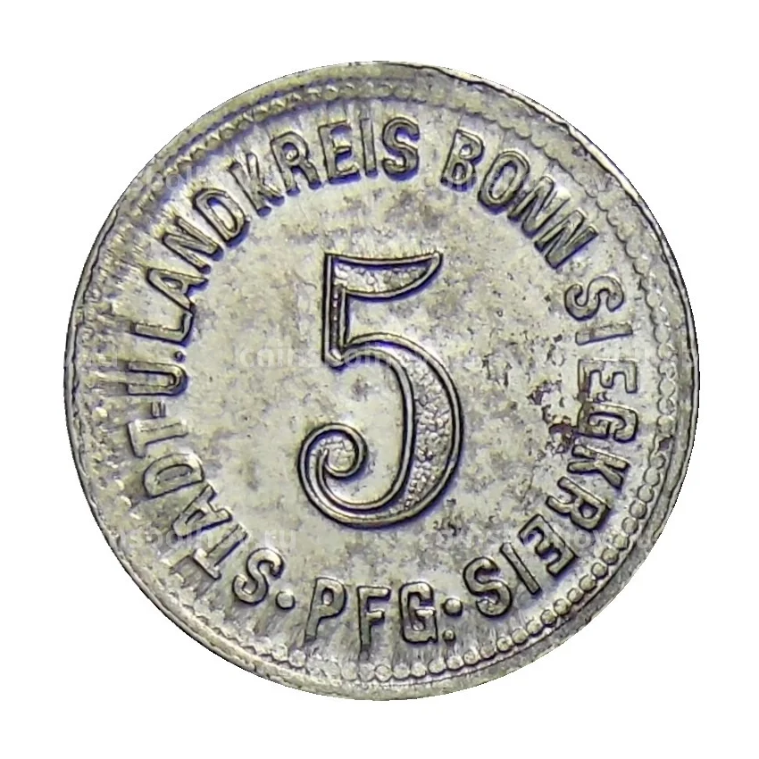 Монета 5 пфеннигов 1918 года Германия — Нотгельд — Бонн (вид 2)