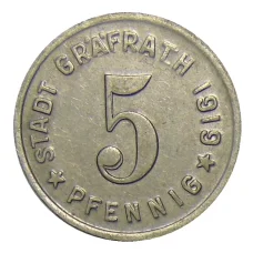 Монета 5 пфеннигов 1919 года Германия — Нотгельд — Графрат (реверс)
