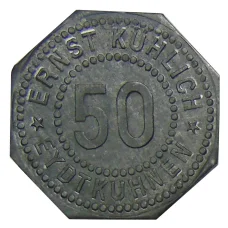 Монета 50 пфеннигов Германия — Нотгельд  — Эйдукунен (Ернст Кехлич) (реверс)
