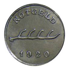 Монета 2 пфеннига 1920 года Германия — Нотгельд — Мергентхайм (реверс)