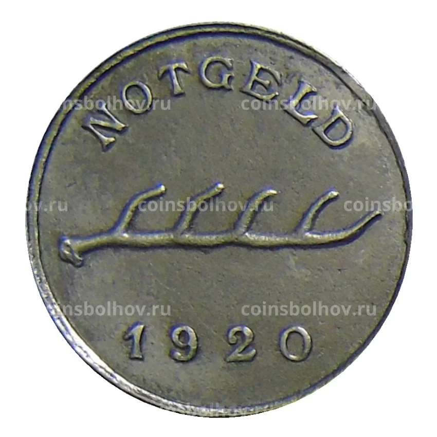 Монета 2 пфеннига 1920 года Германия — Нотгельд — Мергентхайм (вид 2)