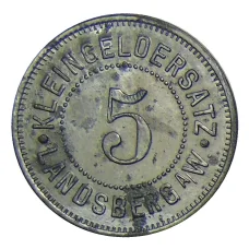 Монета 5 пфеннигов Германия — Нотгельд Ландсберг (реверс)