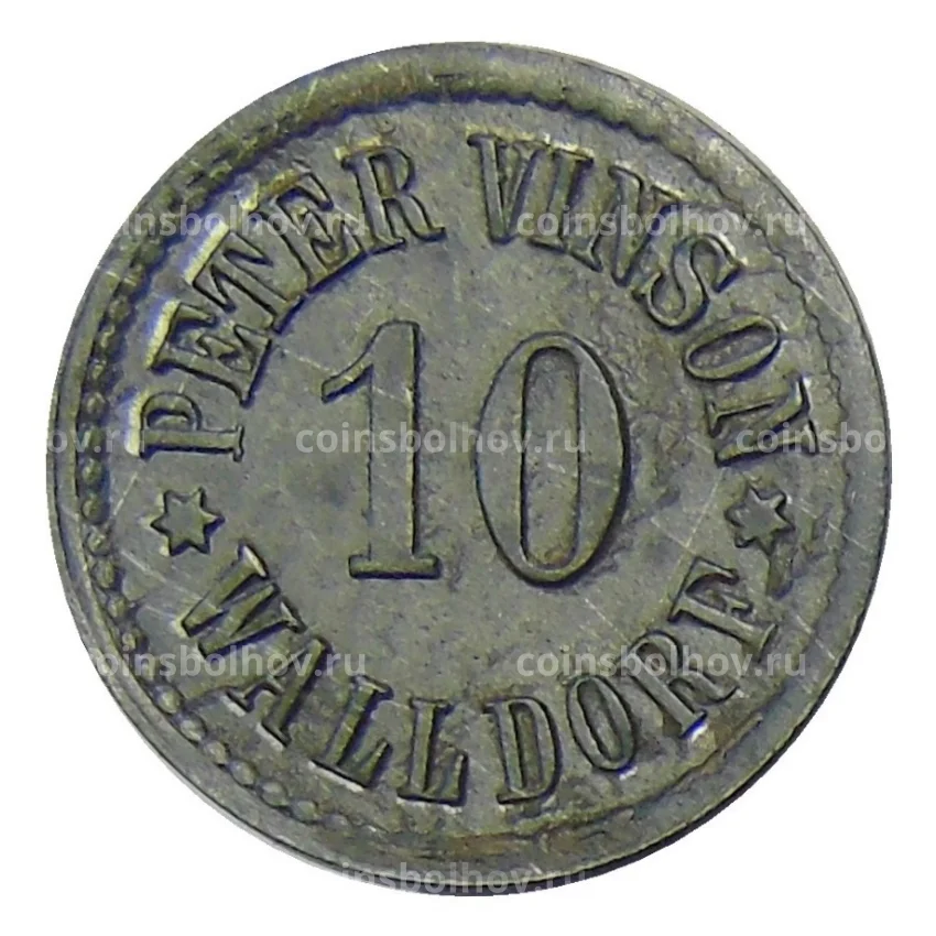 Монета 10 пфеннигов 1917 года Германия — Нотгельд Валдорф — Питер Винсон