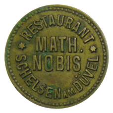 Монета Жетон Ресторан «Math.Nobis SCHELSEN am Duvel» (аверс)