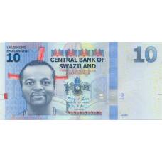 Банкнота 10 эмалангени 2010 года Свазиленд