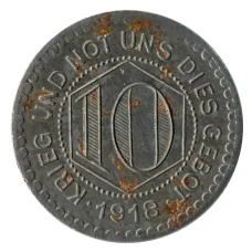 Монета 10 пфеннигов 1918 года Германия — Нотгельд (Кальв) (реверс)