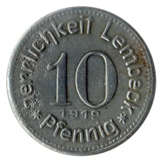 Монета 10 пфеннигов 1919 года Германия — Нотгельд (Лембек) (реверс)