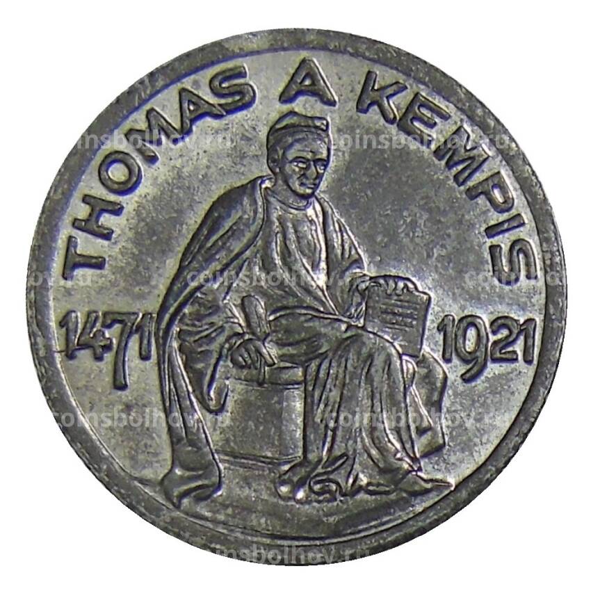 Монета 50 пфеннигов 1921 года Германия — Нотгельд Кемпен (Фома Кемпийский)