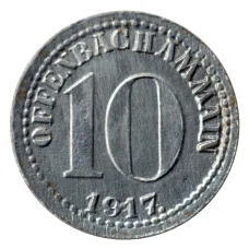Монета 10 пфеннигов 1917 года Германия — Нотгельд (Оффенбах на Майне) (аверс)