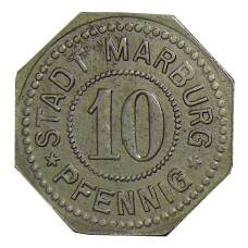Монета 10 пфеннигов 1917 года Германия — Нотгельд Марбург (реверс)