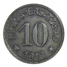 Монета 10 пфеннигов 1918 года Германия — Нотгельд Крефельд (реверс)