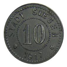 Монета 10 пфеннигов 1917 года Германия — Нотгельд Зиген (аверс)