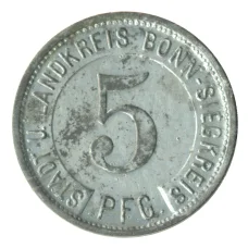 Монета 5 пфеннигов 1919 года Германия — Нотгельд (Бонн) (реверс)