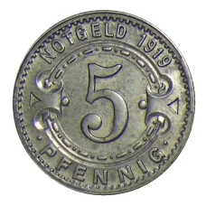 Монета 5 пфеннигов 1919 года Германия — Нотгельд Виттен (реверс)