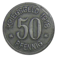 Монета 50 пфеннигов 1918 года Германия — Нотгельд Зиген (реверс)
