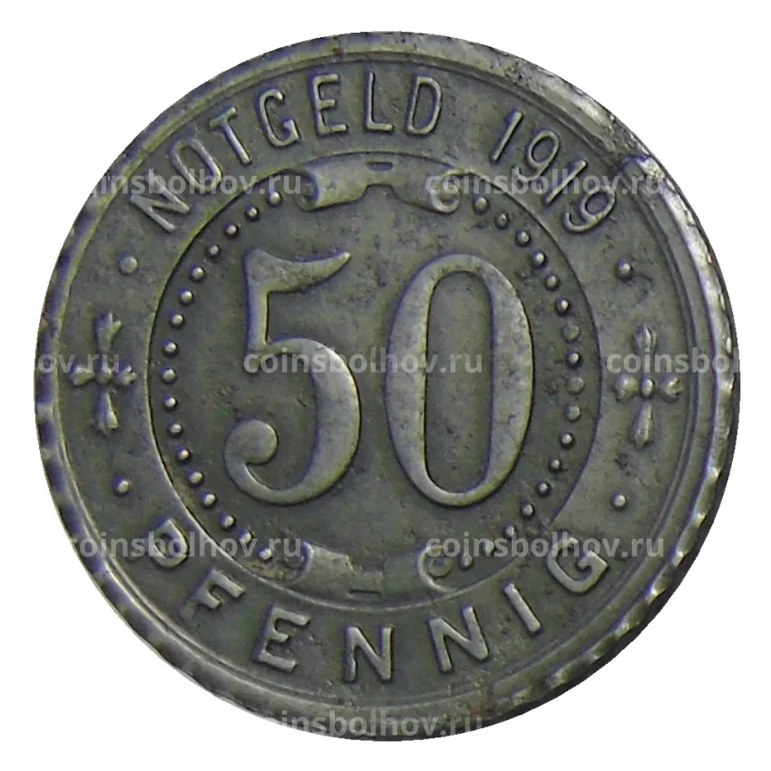 Монета 50 пфеннигов 1919 года Германия — Нотгельд Гельзенгирхен