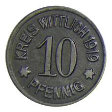 Монета 10 пфеннигов 1919 года Германия — Нотгельд Виттлих (реверс)