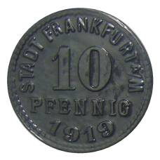 Монета 10 пфеннигов 1919 года Германия — Нотгельд Франкфурт на Майне (реверс)