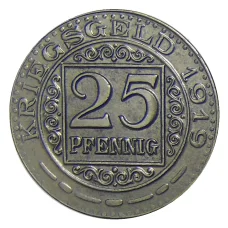 Монета 25 пфеннигов 1919 года Германия — Нотгельд Оберхаузен (реверс)