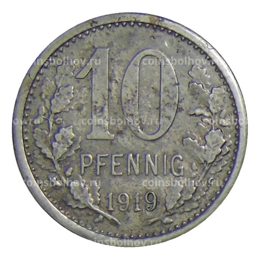 Монета 10 пфеннигов 1919 года Германия — Нотгельд Нехейм (вид 2)