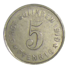 Монета 5 пфеннигов 1919 года Германия — Нотгельд Золинген (реверс)