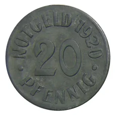 Монета 20 пфеннигов 1920 года Германия — Нотгельд Кассель (аверс)