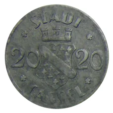 Монета 20 пфеннигов 1920 года Германия — Нотгельд Кассель (реверс)