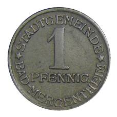 Монета 1 пфенниг 1920 года Германия — Нотгельд Бад-Мергентхайм (аверс)