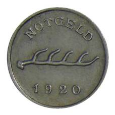 Монета 1 пфенниг 1920 года Германия — Нотгельд Бад-Мергентхайм (реверс)