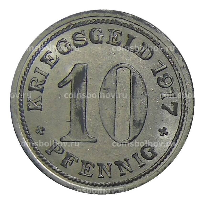 Монета 10 пфеннигов 1917 года Германия — Нотгельд Ваттеншайд (вид 2)