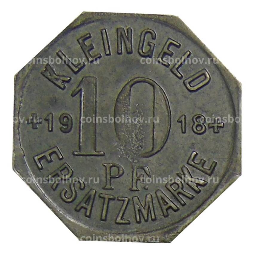 Монета 10 пфеннигов 1918 года Германия — Нотгельд Халль (вид 2)