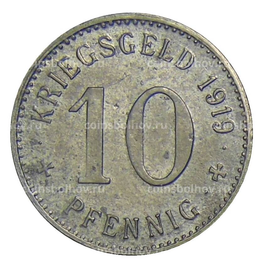 Монета 10 пфеннигов 1919 года Германия — Нотгельд Ваттеншайд (вид 2)