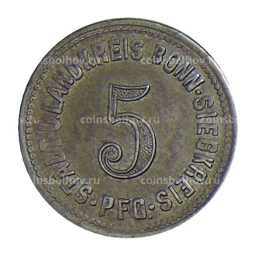 Монета 5 пфеннигов 1918 года Германия — Нотгельд Бонн (вид 2)