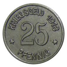 Монета 25 пфеннигов 1918 года Германия — Нотгельд Кобленц (реверс)