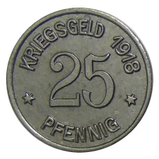 Монета 25 пфеннигов 1918 года Германия — Нотгельд Кобленц (реверс)