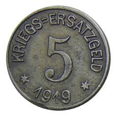 Монета 5 пфеннигов 1919 года Германия — Нотгельд Крефельд (аверс)