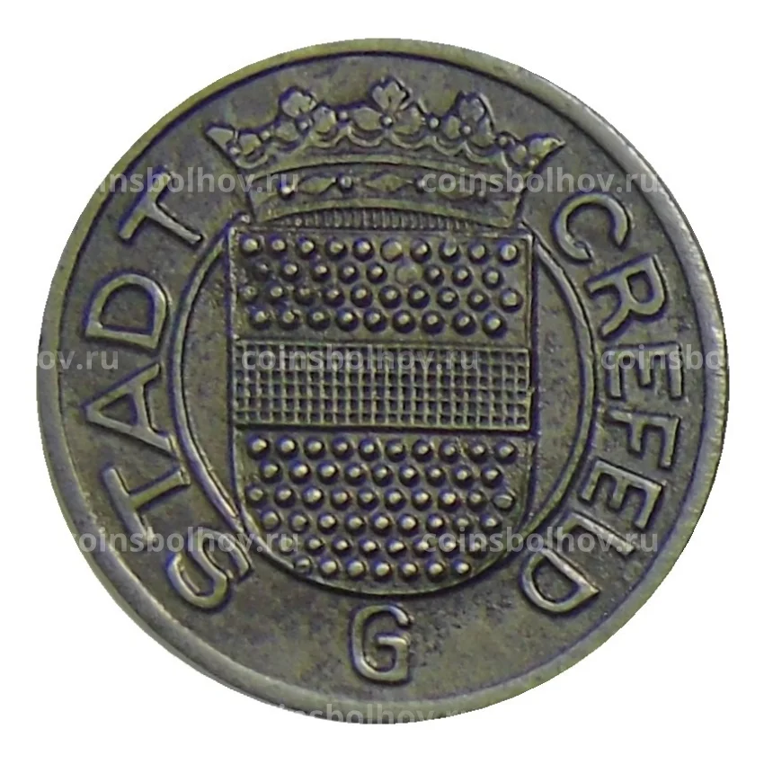 Монета 5 пфеннигов 1919 года Германия — Нотгельд Крефельд (вид 2)