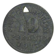 Монета 10 пфеннигов 1917 года Германия — Нотгельд Франкфурт на Майне (реверс)