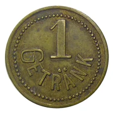 Жетон пивной на 1 напиток Rheinische Kunstseide A.G. Krefeld Германия