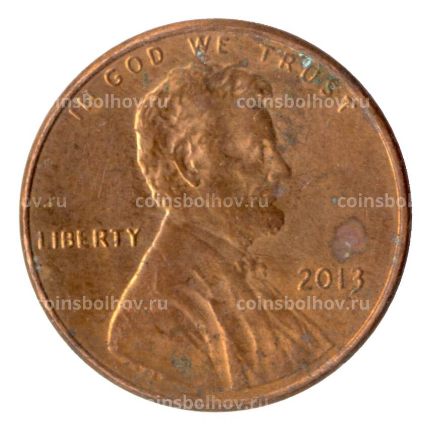 Монета 1 цент 2013 года США