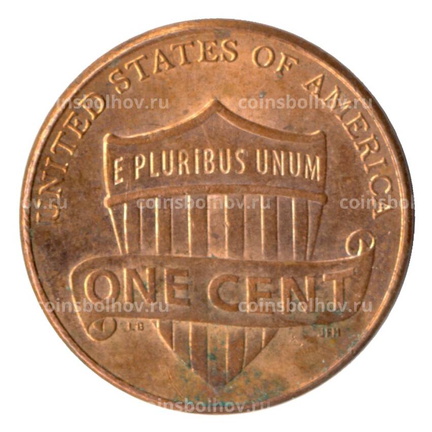 Монета 1 цент 2013 года США (вид 2)