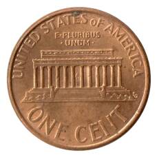 Монета 1 цент 2001 года США (реверс)